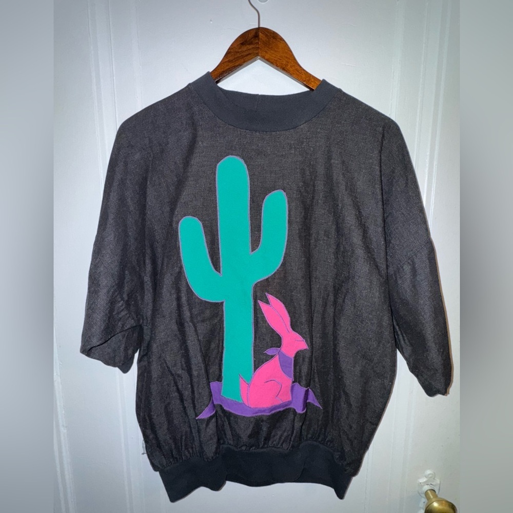 Vintage - “Cousins” Cactus and Rabbit Graphic Sweater/Tee